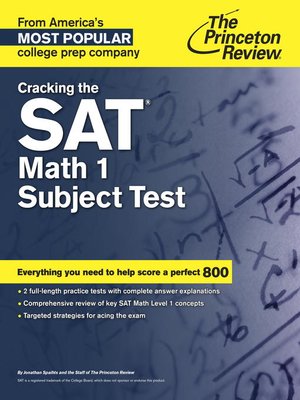 cover image of Cracking the SAT Math 1 Subject Test